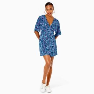 Lilly Pulitzer Parigi Knit Skort Romper Low Tide Navy Spotted Medium
